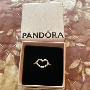Pandora Silver Open  Heart Ring